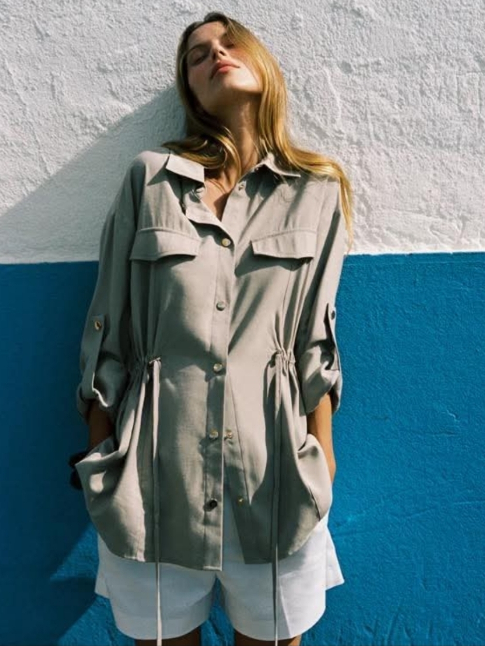 Zara Utility Adjustable Waist Over Shirt